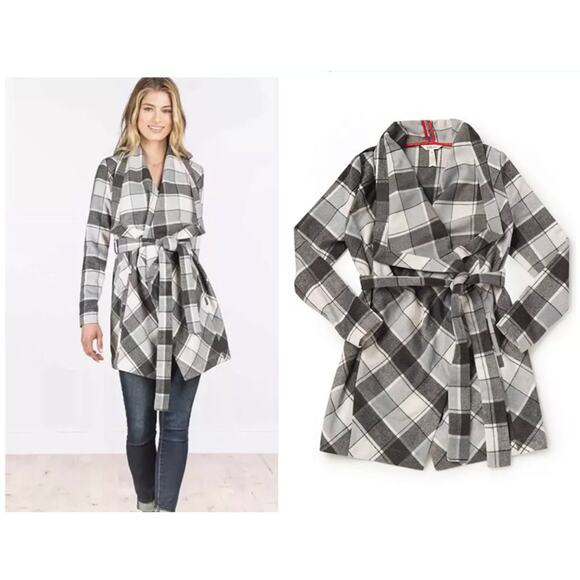 NWT Matilda Jane Womens XS Black Grey Plaid Check It Twice Jacket Sweater Coat - Picture 16 of 16